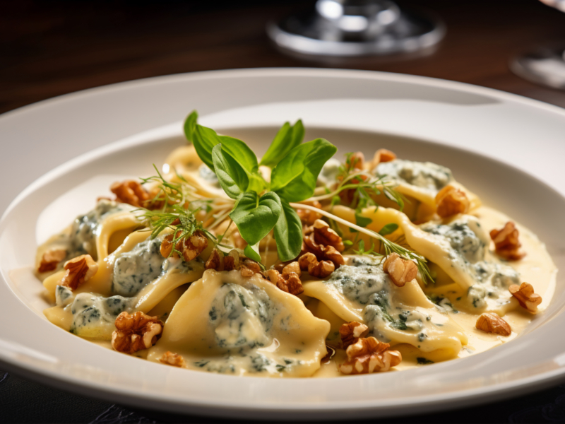 Ravioli ao Molho Gorgonzola